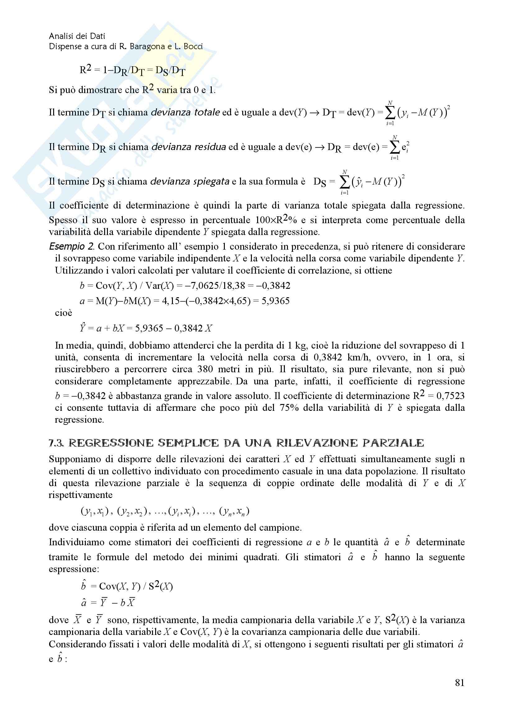 Analisi dei dati - nozioni generali Pag. 81