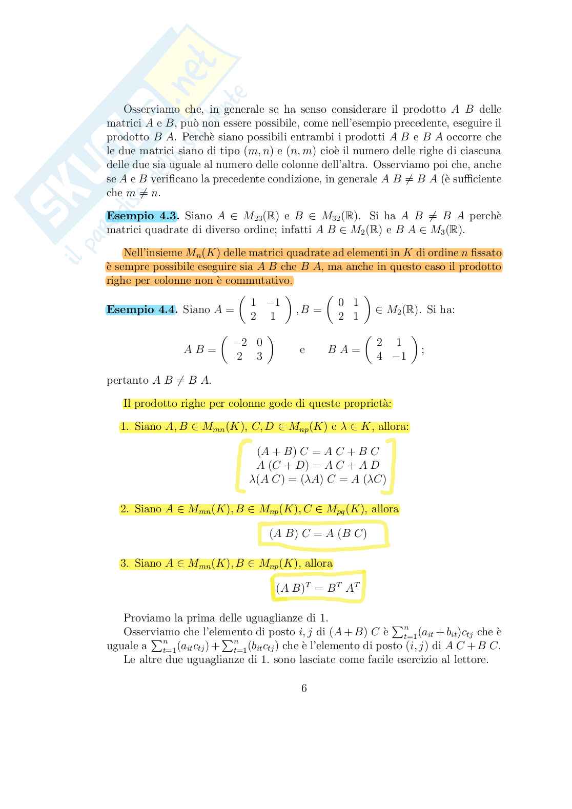 Appunti di Geometria sugli spazi vettoriali Pag. 6