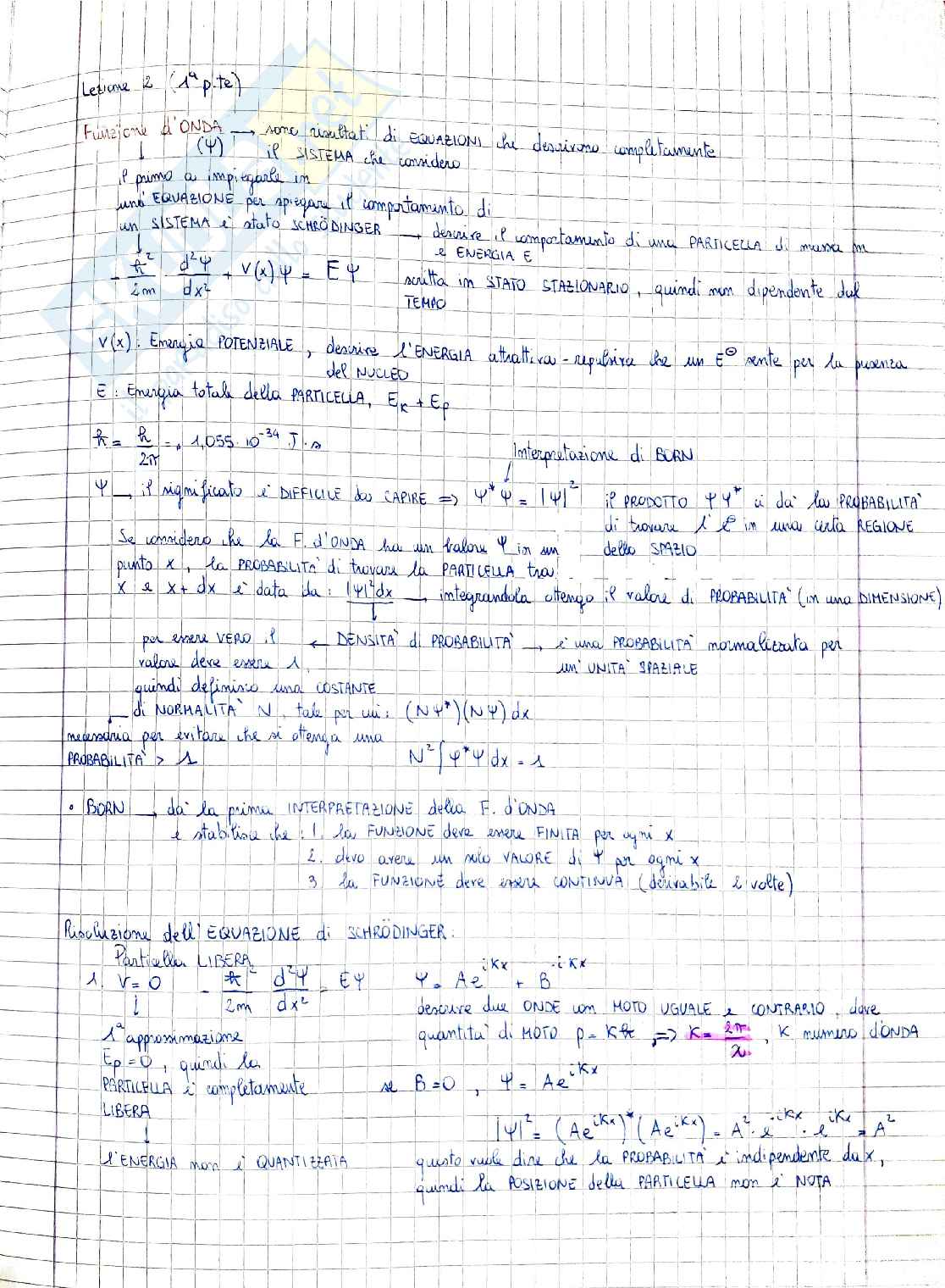 Teoria quantistica, funzione d'onda, principio di intedetrminazione di Heisenberg e tunneling Pag. 1