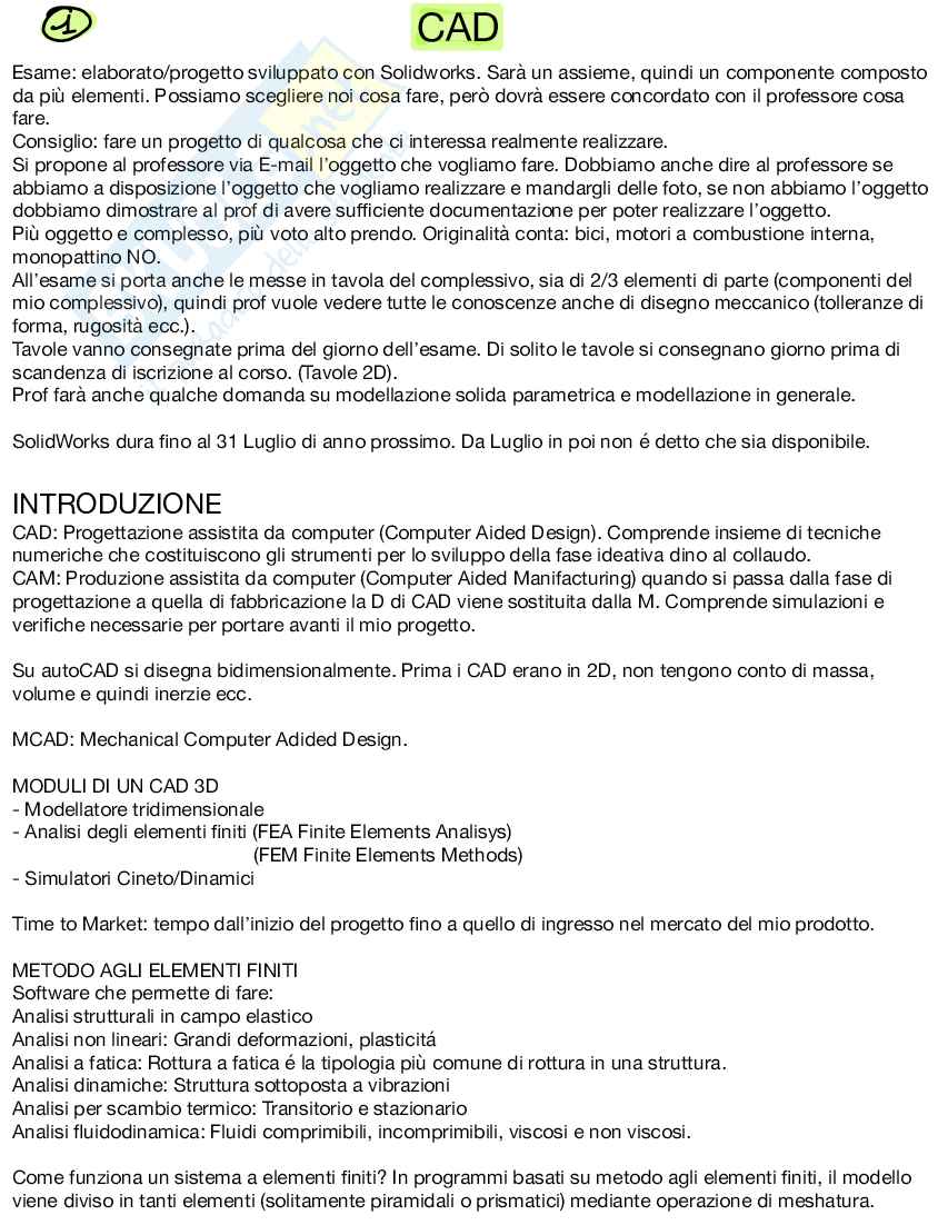 Appunti corso CAD Pag. 1
