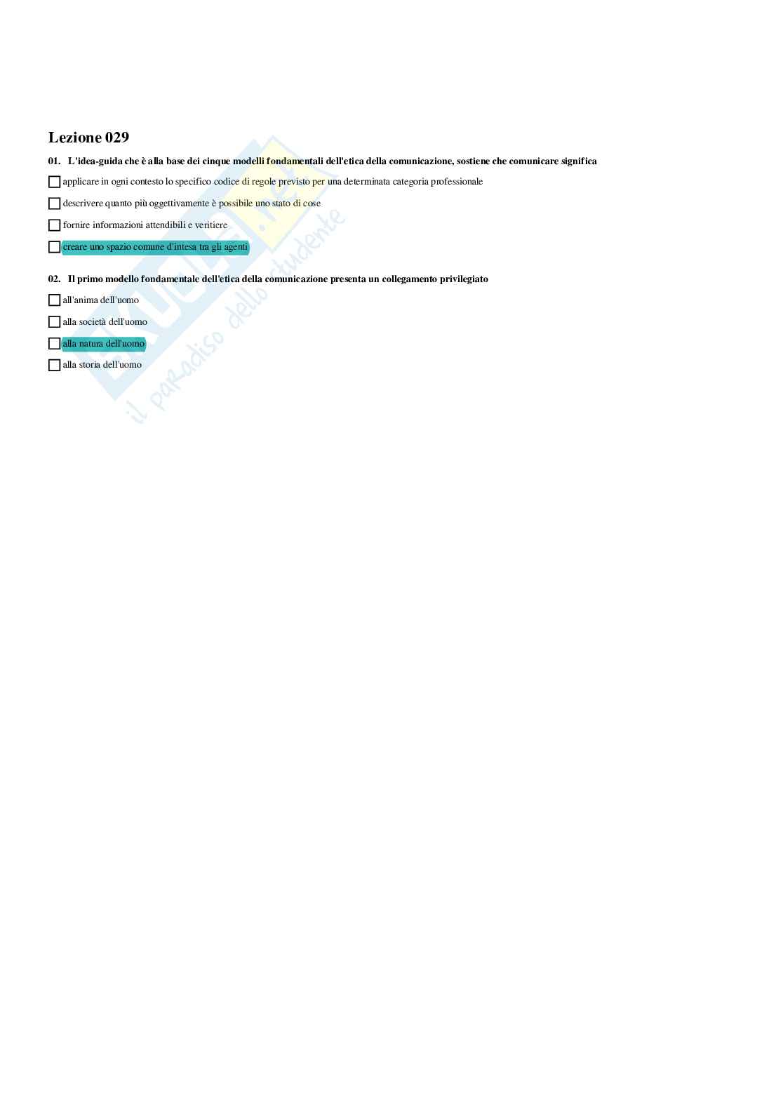 Paniere Etica della comunicazione - Risposte multiple - aggiornato (2026) Pag. 31