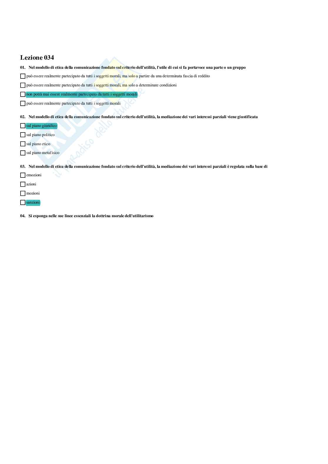 Paniere Etica della comunicazione - Risposte multiple - aggiornato (2026) Pag. 36