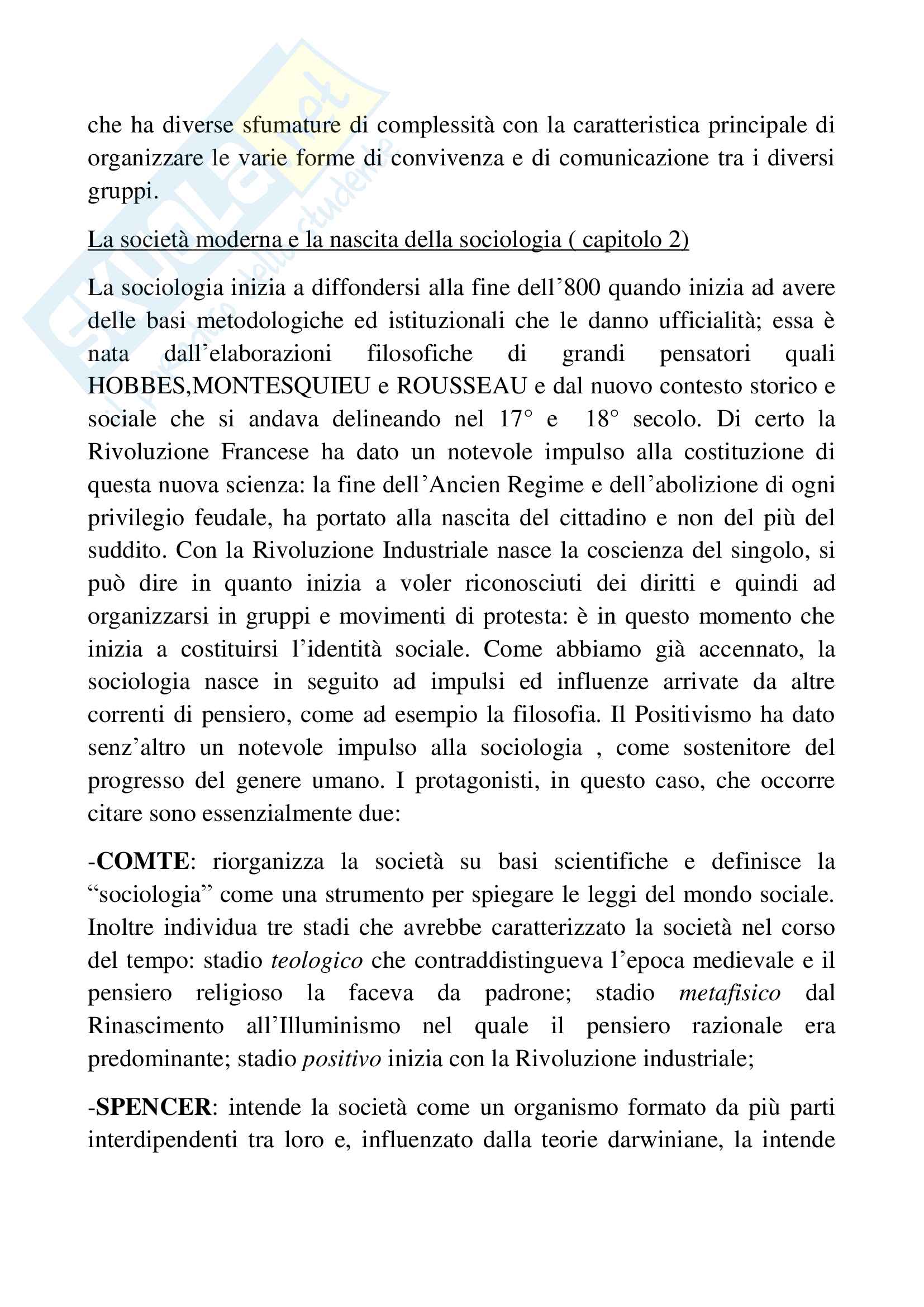 Riassunto esame sociologia generale, docente Pizzo, libro consigliato Sociologia generale, Ambrosini, Sciolla Pag. 2