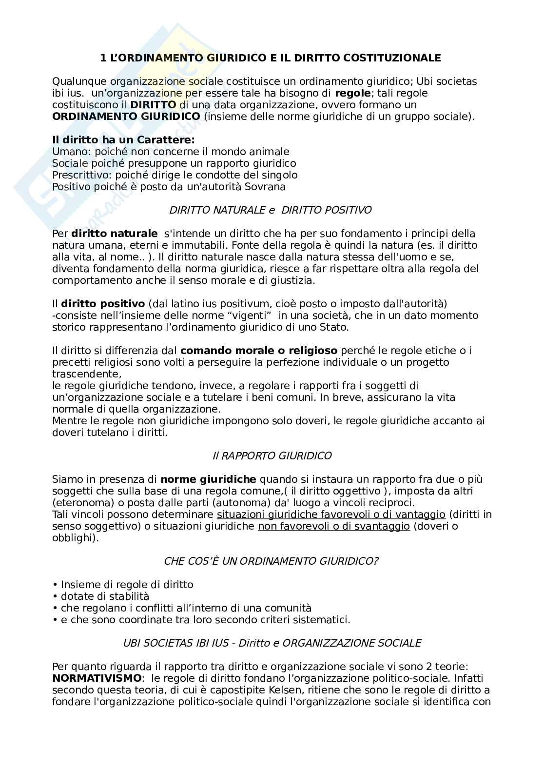 Riassunto esame Diritto pubblico, prof. Losurdo, libro consigliato Corso di diritto pubblico, Barbera e Fusaro Pag. 1