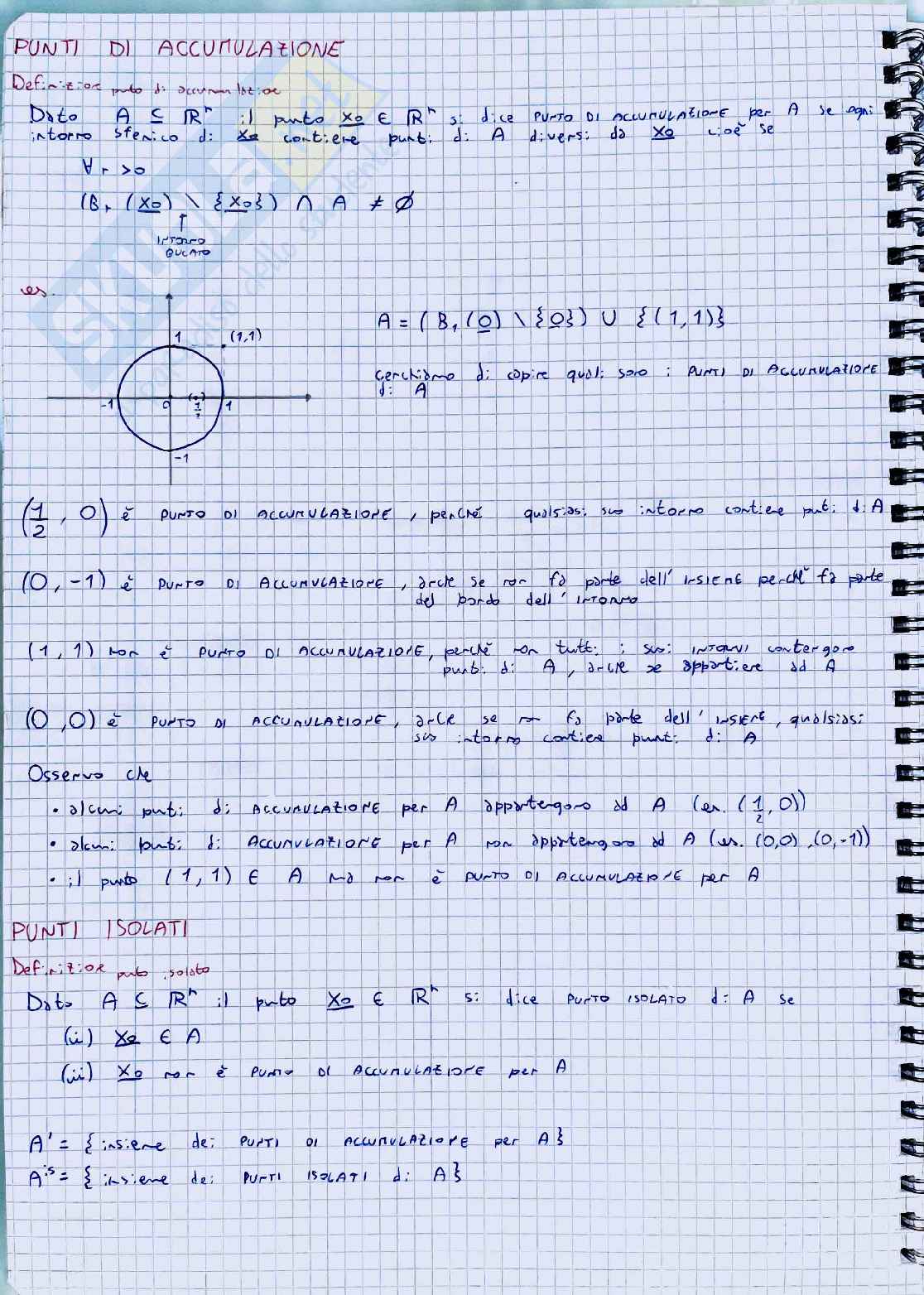 Matematica per l'economia I -Topologia in R e in Rn: distanza , intorni sferici, insiemi aperti e chiusi. Parte 2 - Appunti  Pag. 1