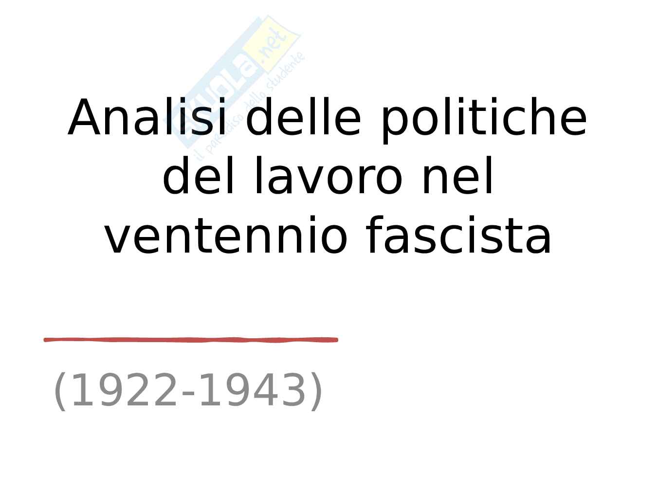 Presentazione ppt tesina fascismo per esame di Diritto del lavoro Pag. 1
