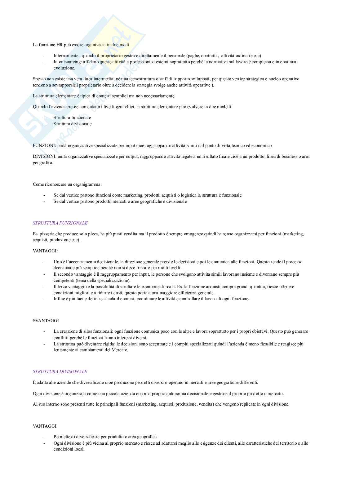 Appunti di Organizzazione aziendale Pag. 6