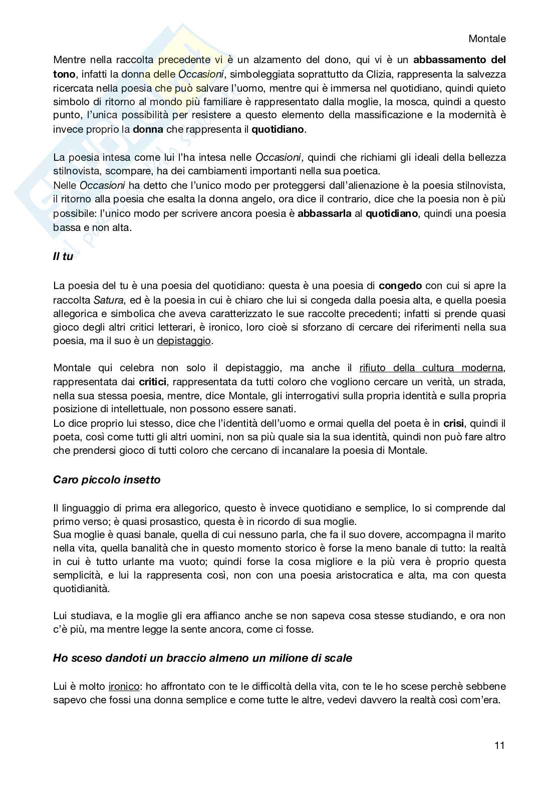 Montale, Eugenio - Vita, pubblicazioni e poetica Pag. 11