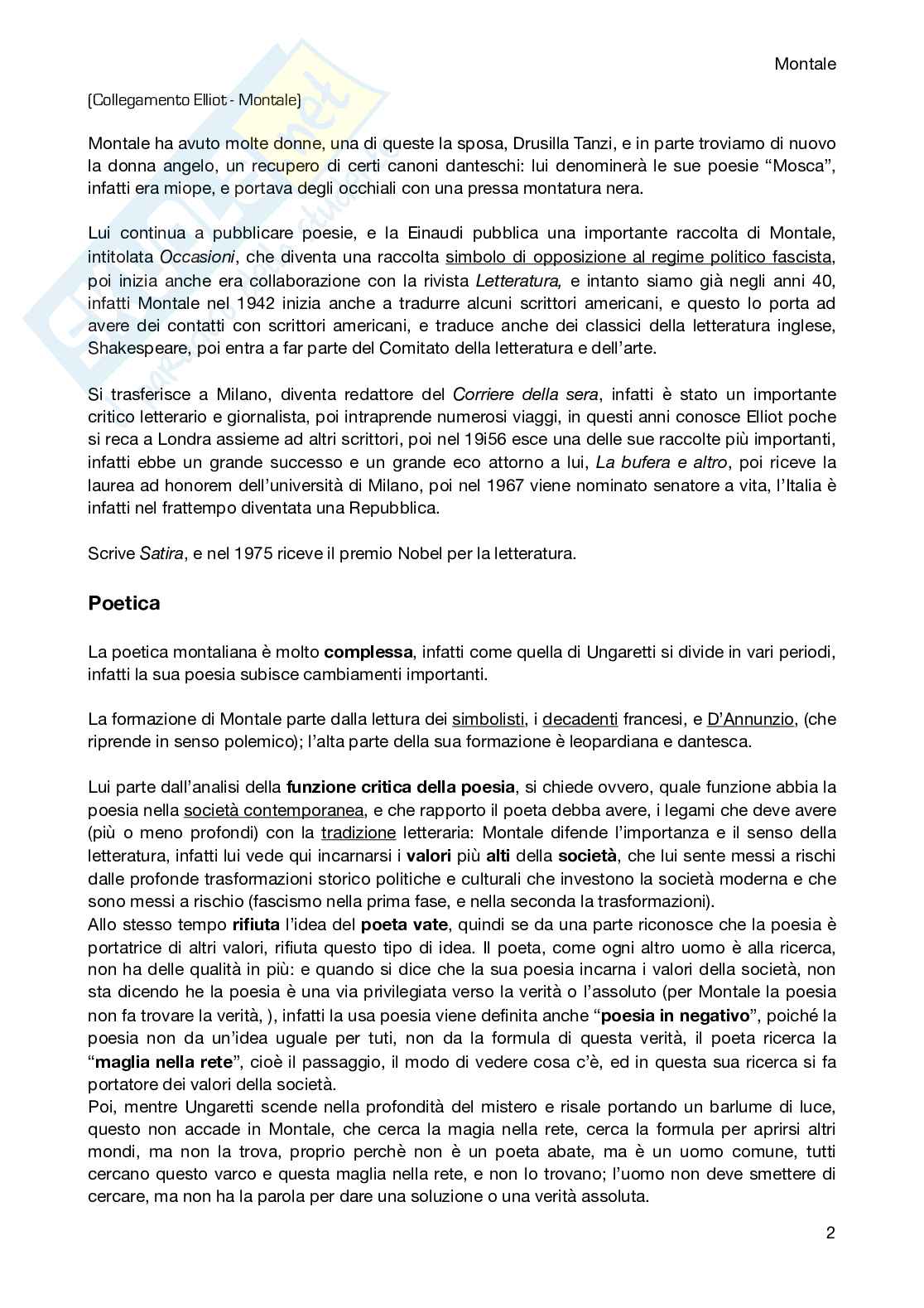 Montale, Eugenio - Vita, pubblicazioni e poetica Pag. 2