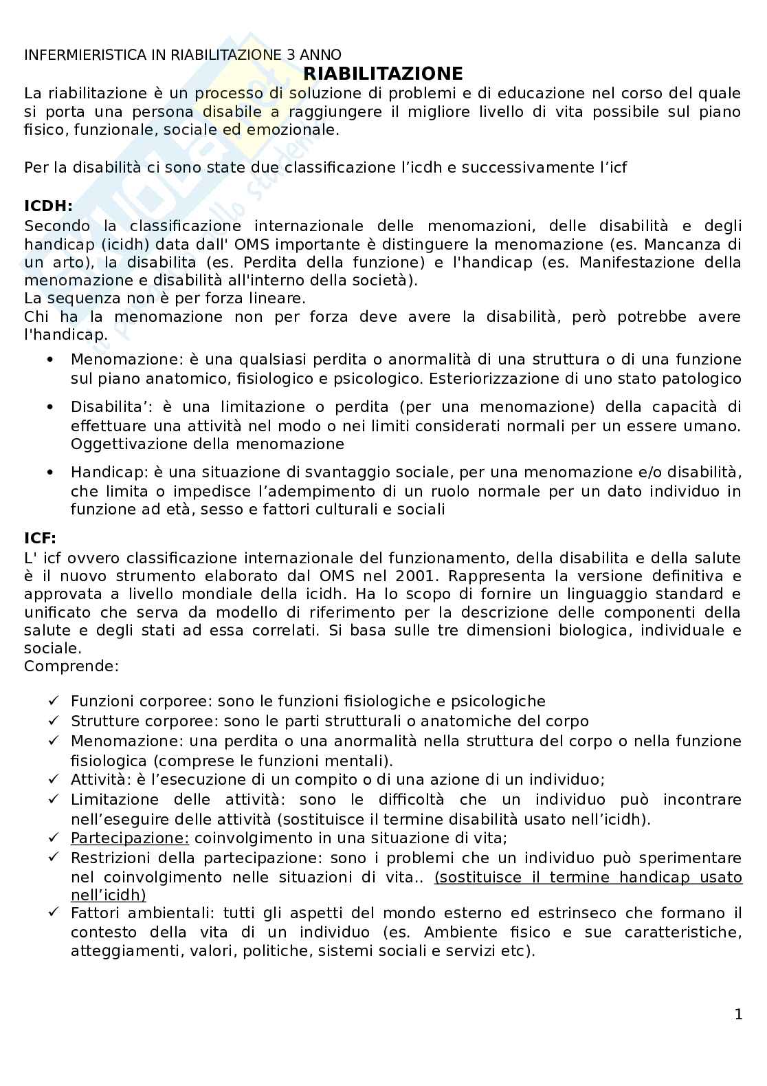 Infermieristica in riabilitazione  Pag. 1