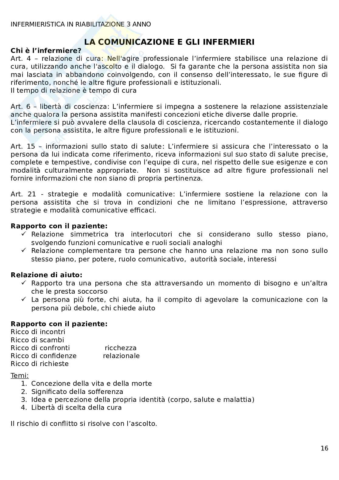 Infermieristica in riabilitazione  Pag. 16