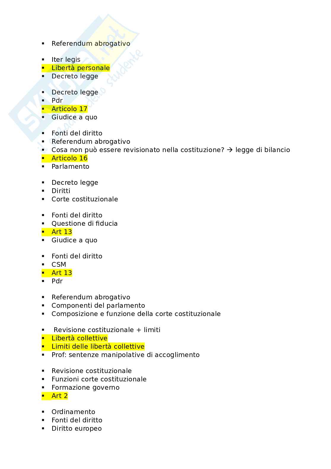 Domande esame Diritto pubblico  Pag. 16