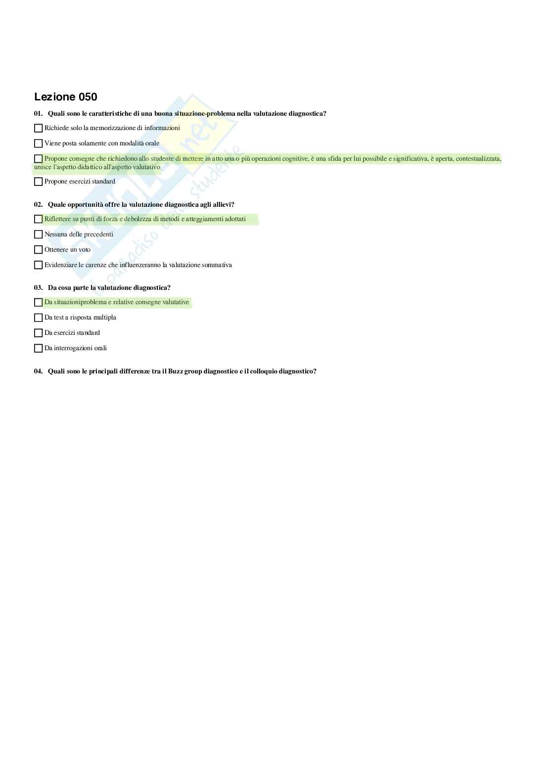 Paniere Pedagogia sperimentale - Risposte multiple - aggiornato (2026) Pag. 51