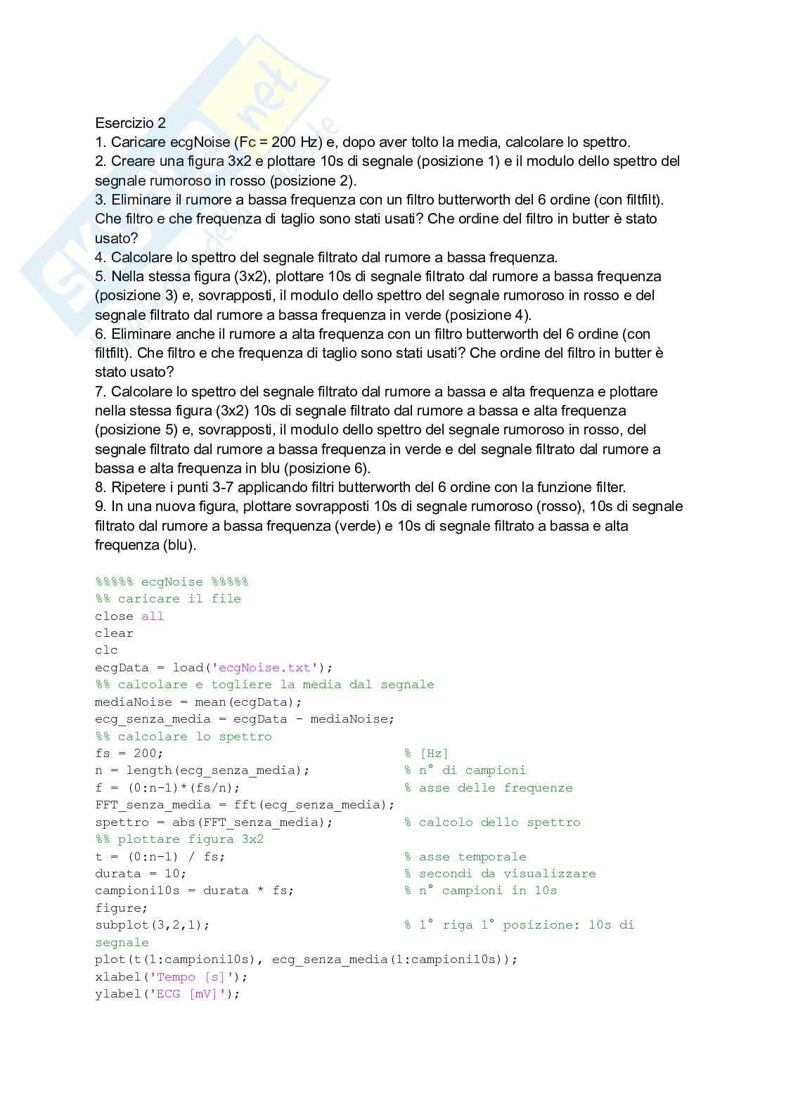 Esercitazioni Matlab per bioingegneria Pag. 11