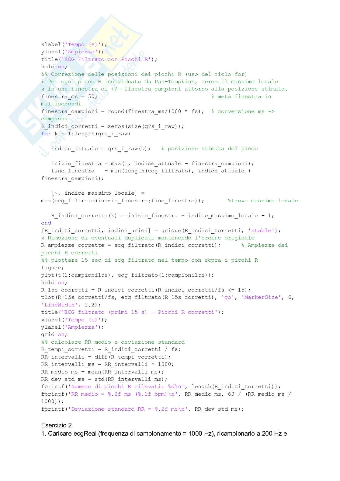 Esercitazioni Matlab per bioingegneria Pag. 16