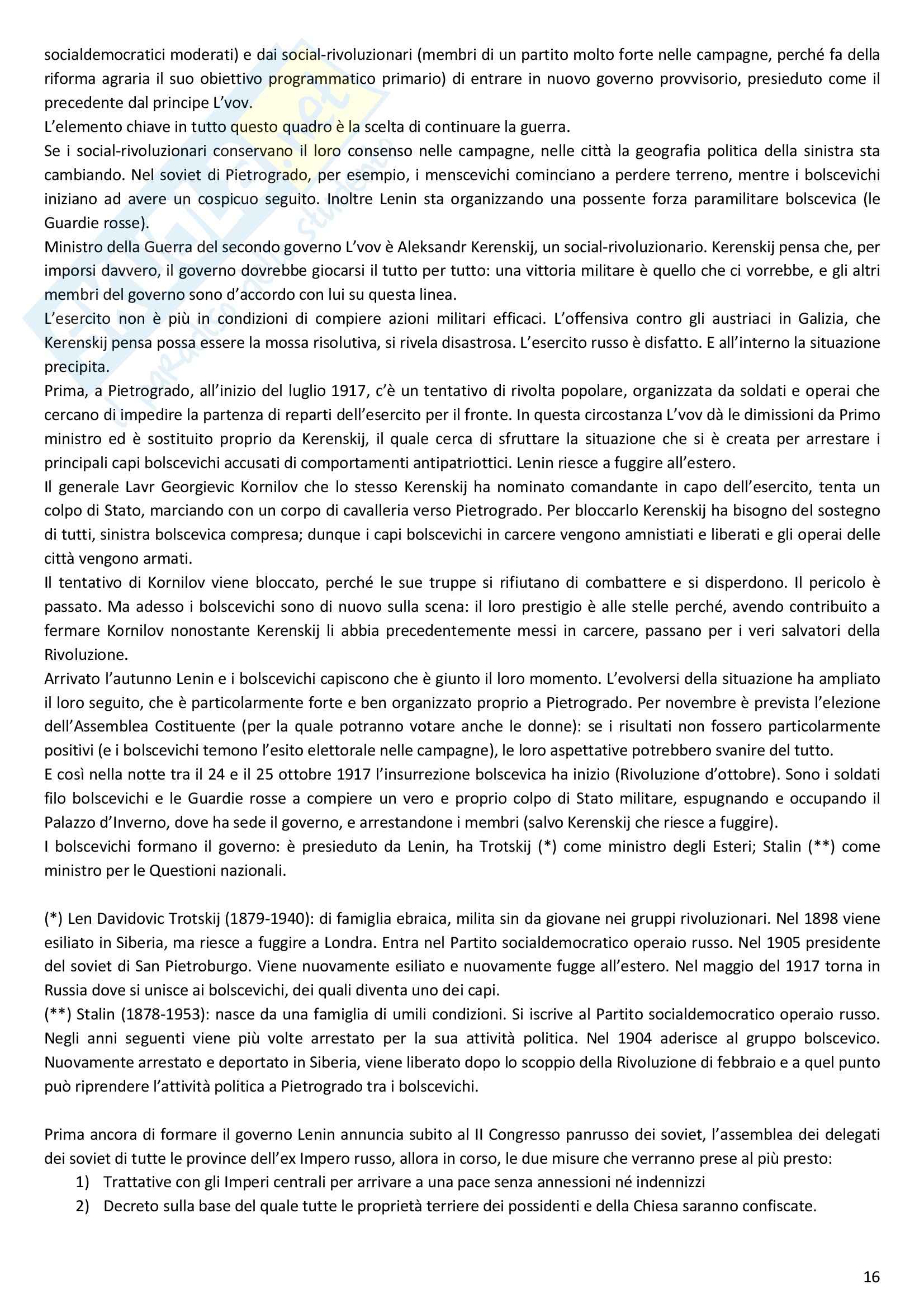 L Età Contemporanea Dalla Grande Guerra A Oggi