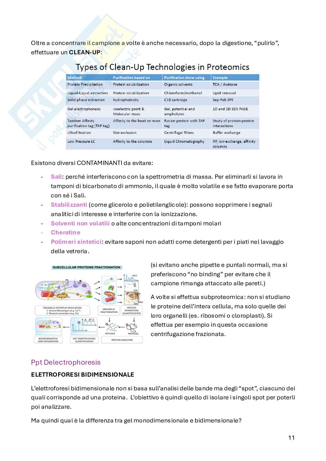 Appunti di Proteomica - modulo dell’esame Omics di SBV Pag. 11