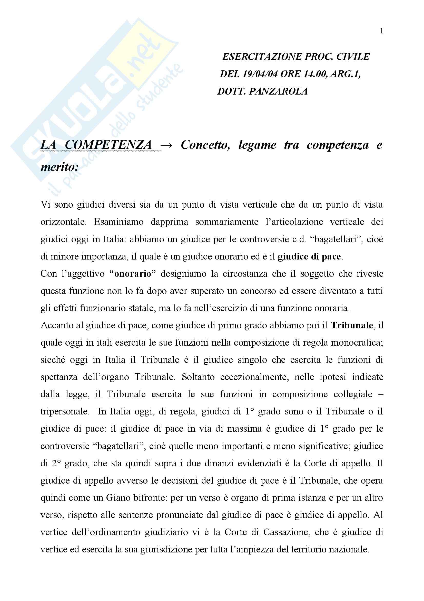 Diritto processuale civile - Esercizi Pag. 1