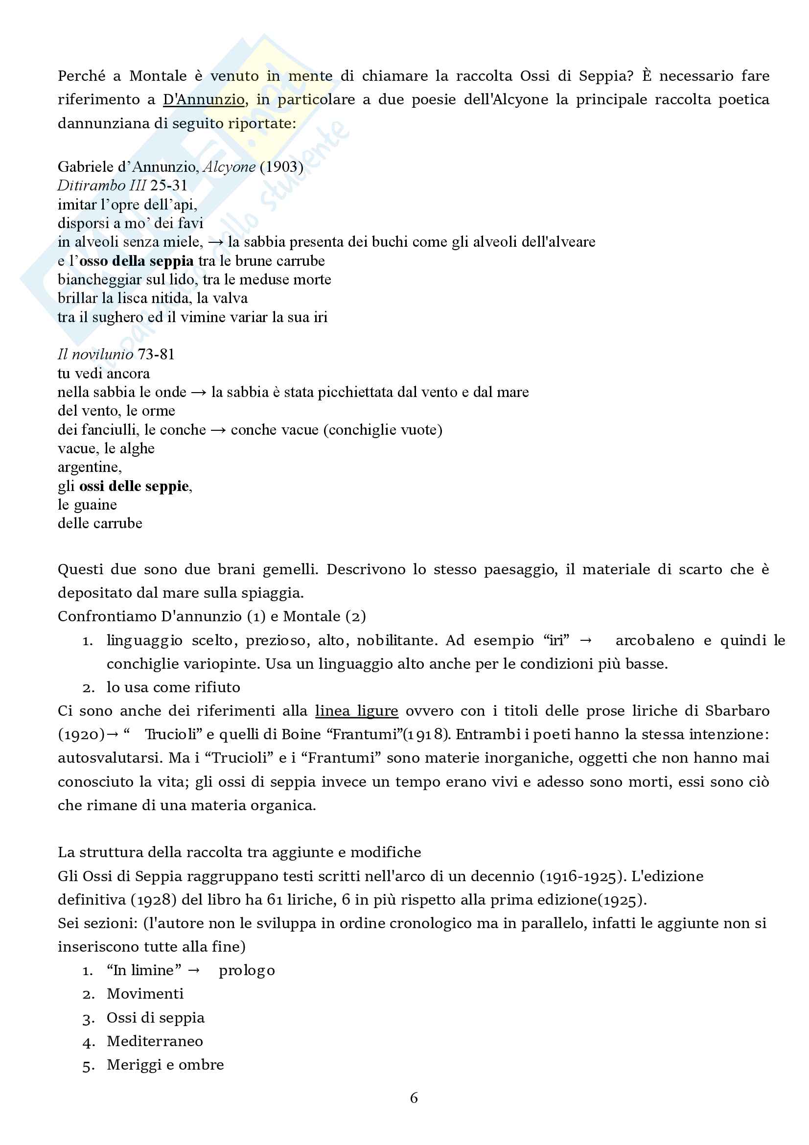 Ossi Di Seppia Di Montale Appunti Di Letteratura