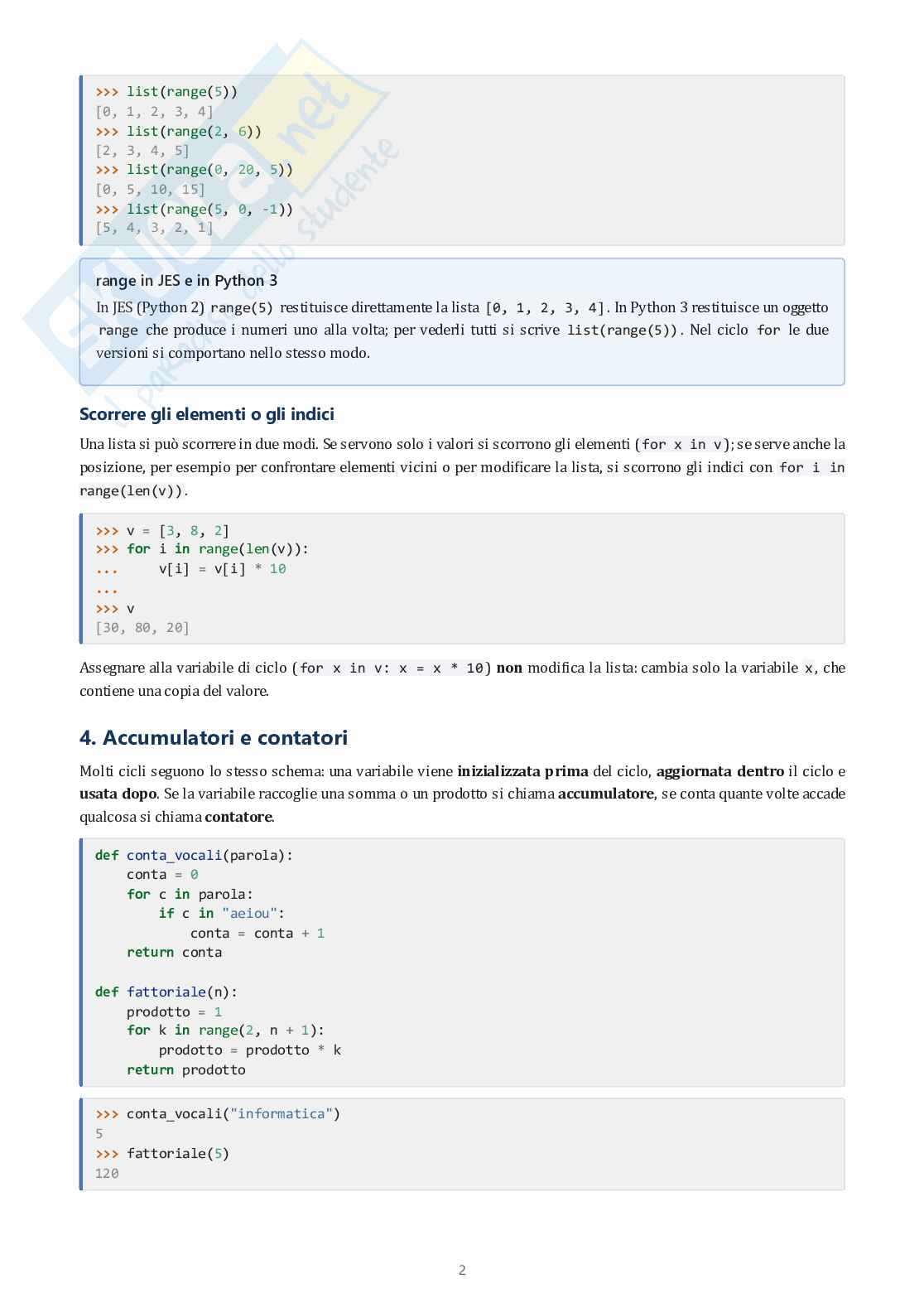 Cicli for e while Pag. 2