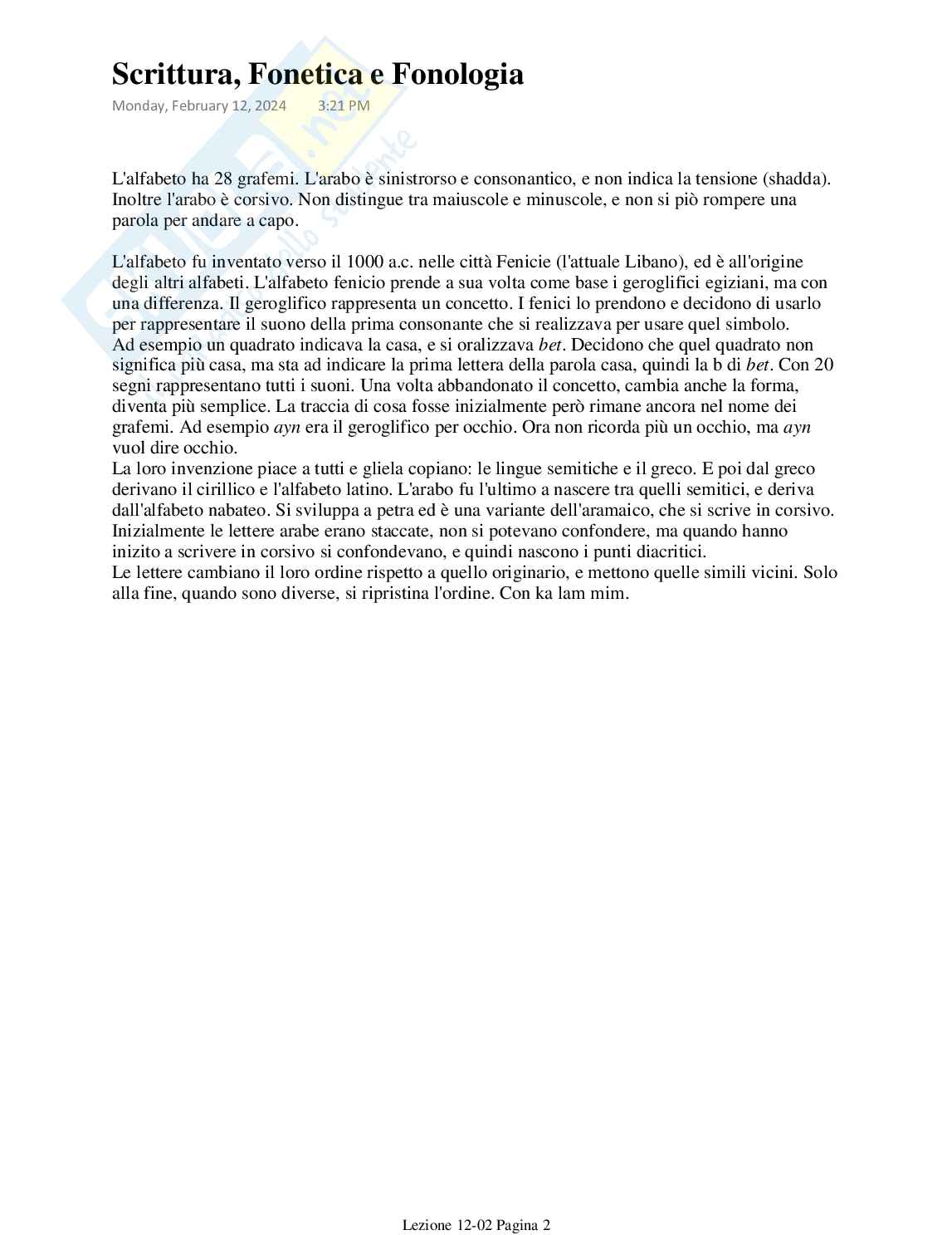 Appunti esame Lingua e linguistica araba 1 Pag. 2
