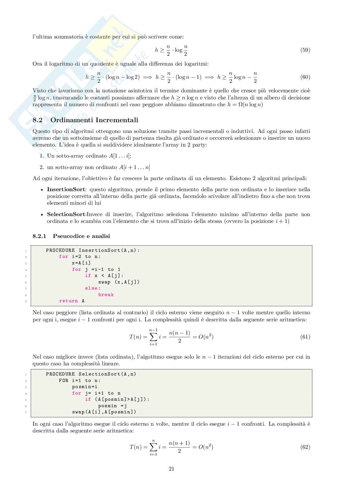 Appunti Algoritmi e strutture dati Pag. 21
