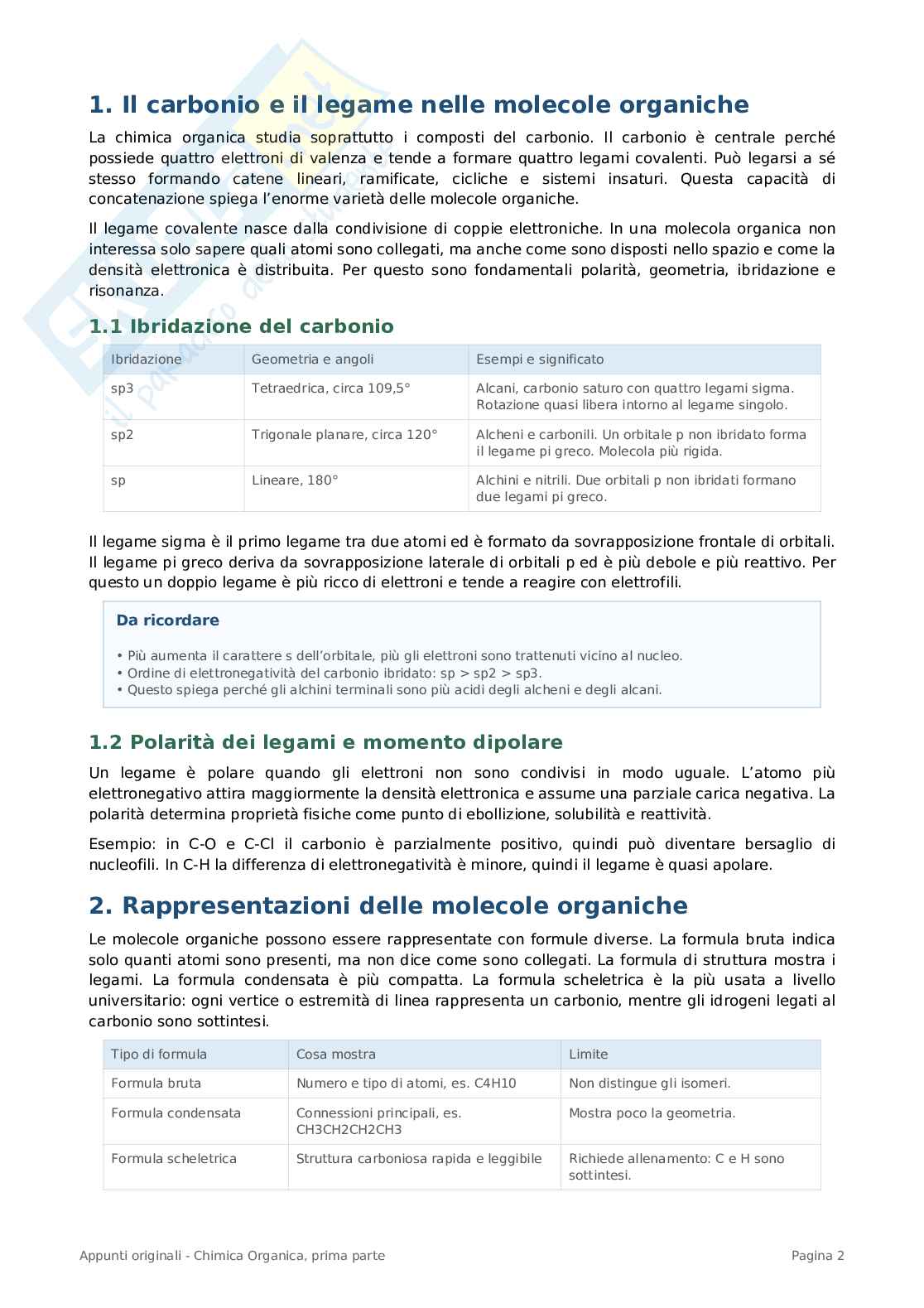 Appunti rielaborati Chimica organica Pag. 2