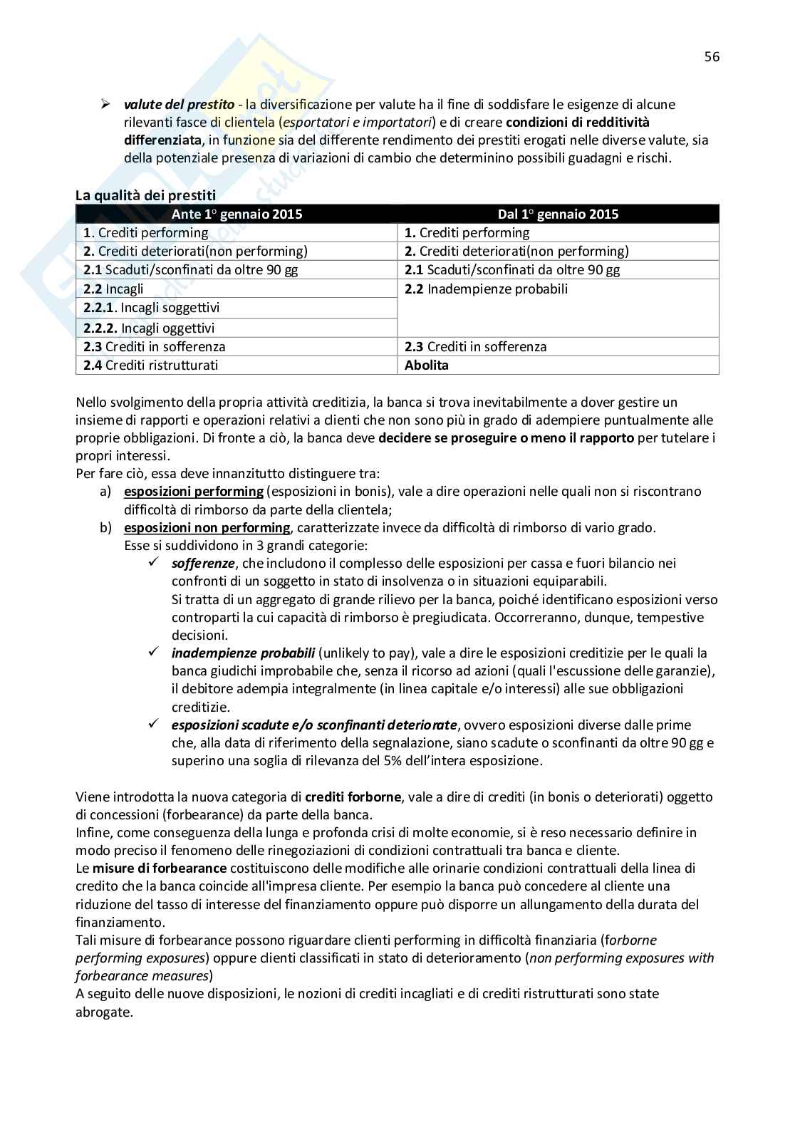 Riassunto esame Economia degli intermediari finanziari, Prof. Sylos Labini Stefania, libro consigliato Economia della banca, Ruozi Pag. 56