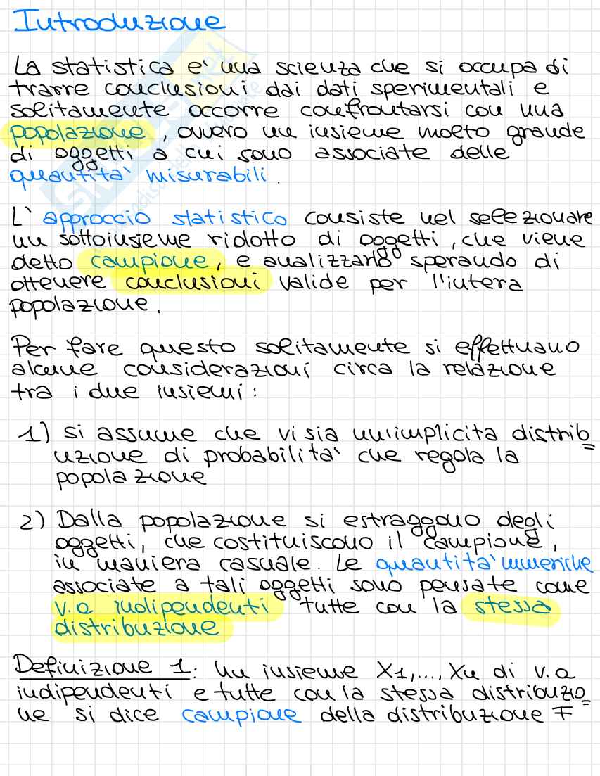 Appunti completi Probabilità e statistica (Terza parte) Pag. 2