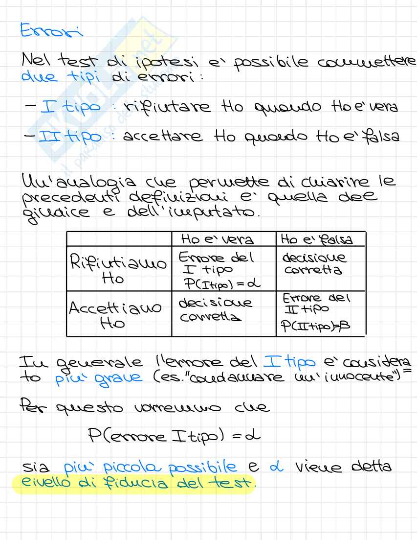 Appunti completi Probabilità e statistica (Terza parte) Pag. 46