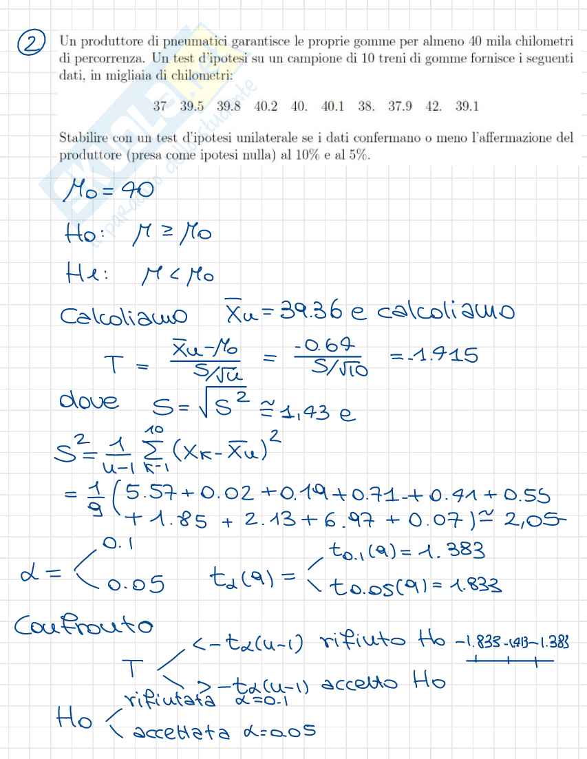Appunti completi Probabilità e statistica (Terza parte) Pag. 56
