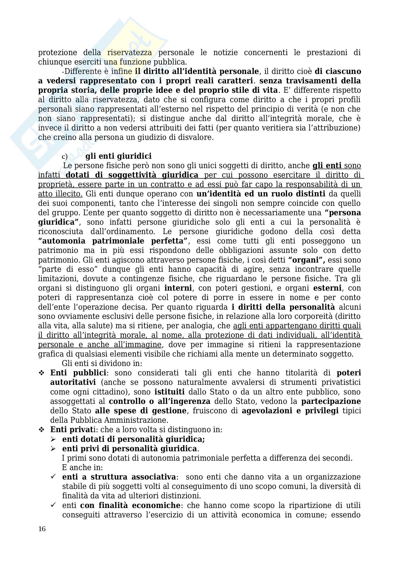 Riassunto esame Diritto privato, prof. Sartori, libro consigliato Manuale di diritto privato, Torrente, Schlesinger Pag. 16