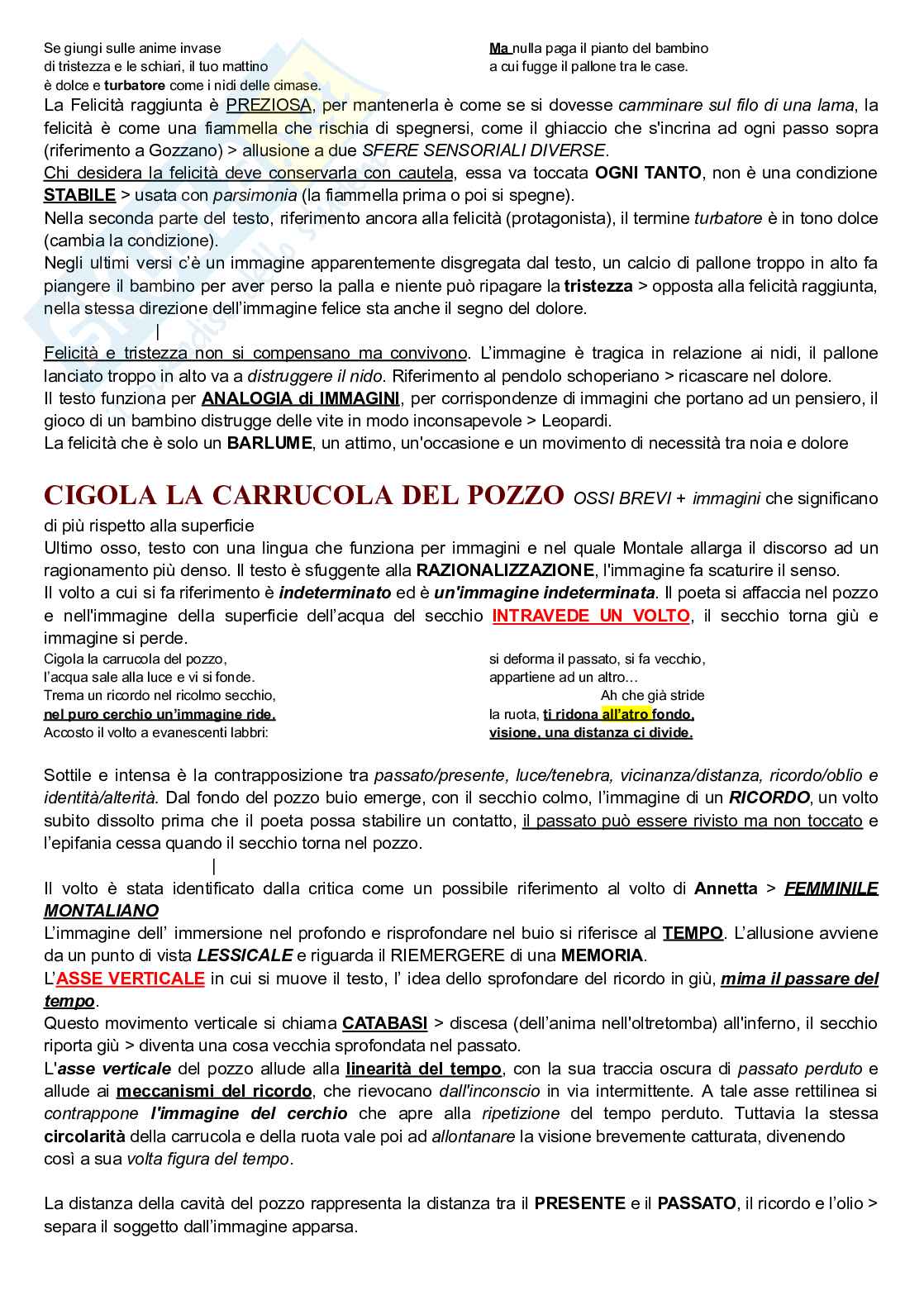 Poesia del primo Novecento: da Pascoli a Montale - Appunti lezioni Letteratura italiana Pag. 81