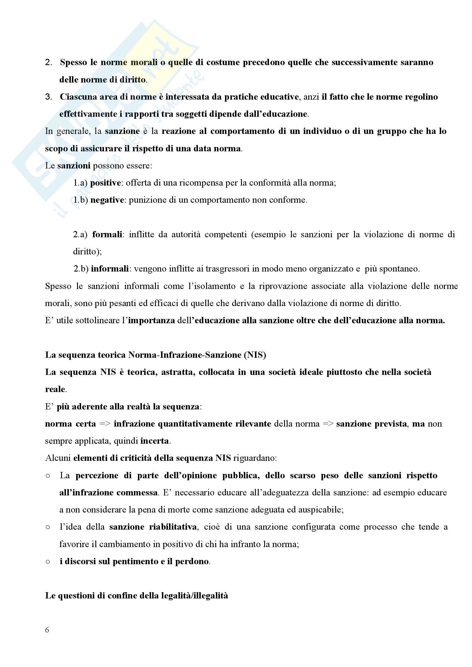 Riassunto esame Pedagogia Sociale, prof. Tramma, libro consigliato Legalità Illegalità : Il Confine Pedagogico Pag. 6