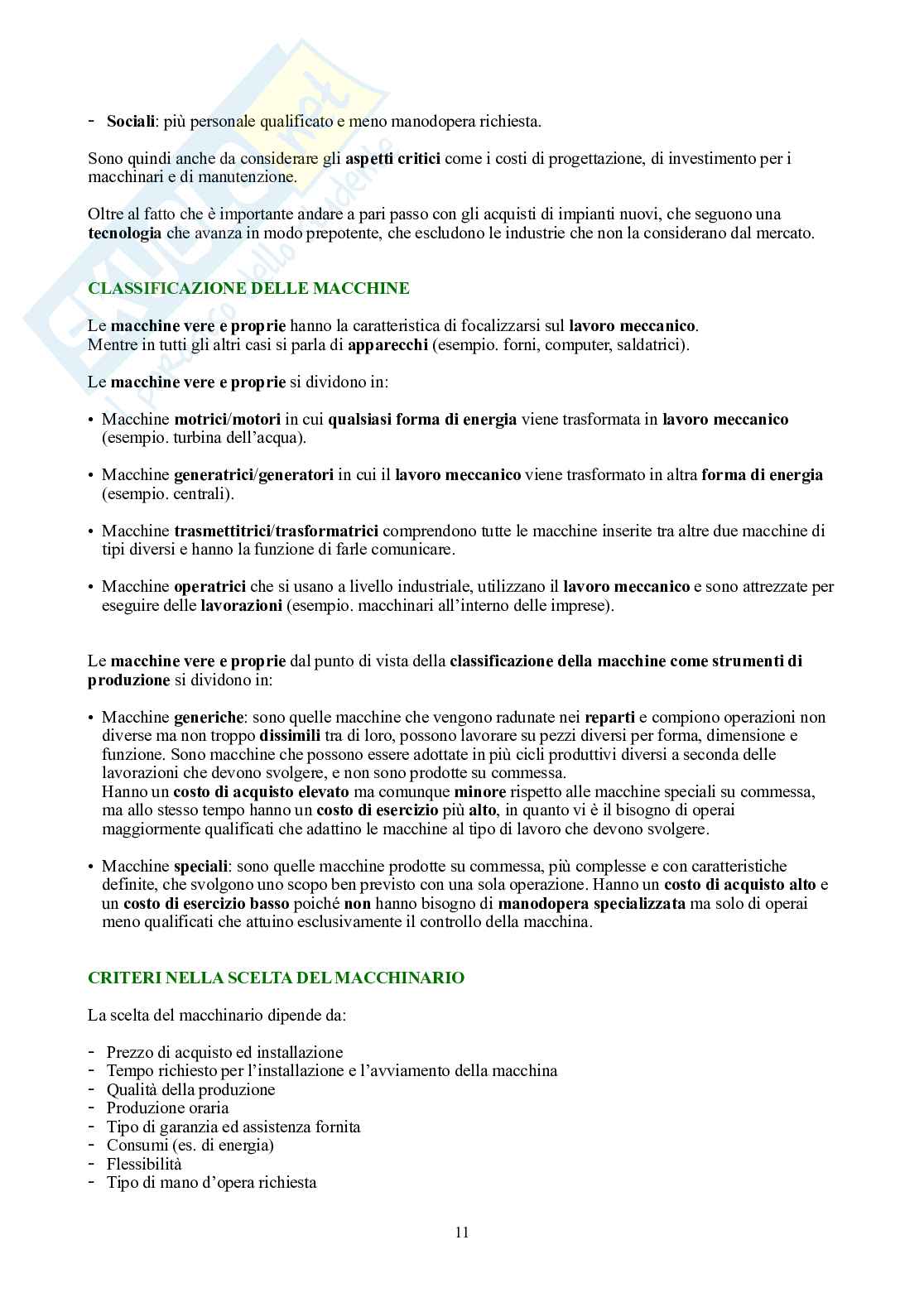 Operations Management – Teoria completa in 8 capitoli (stabilimento, layout, qualità) Pag. 11