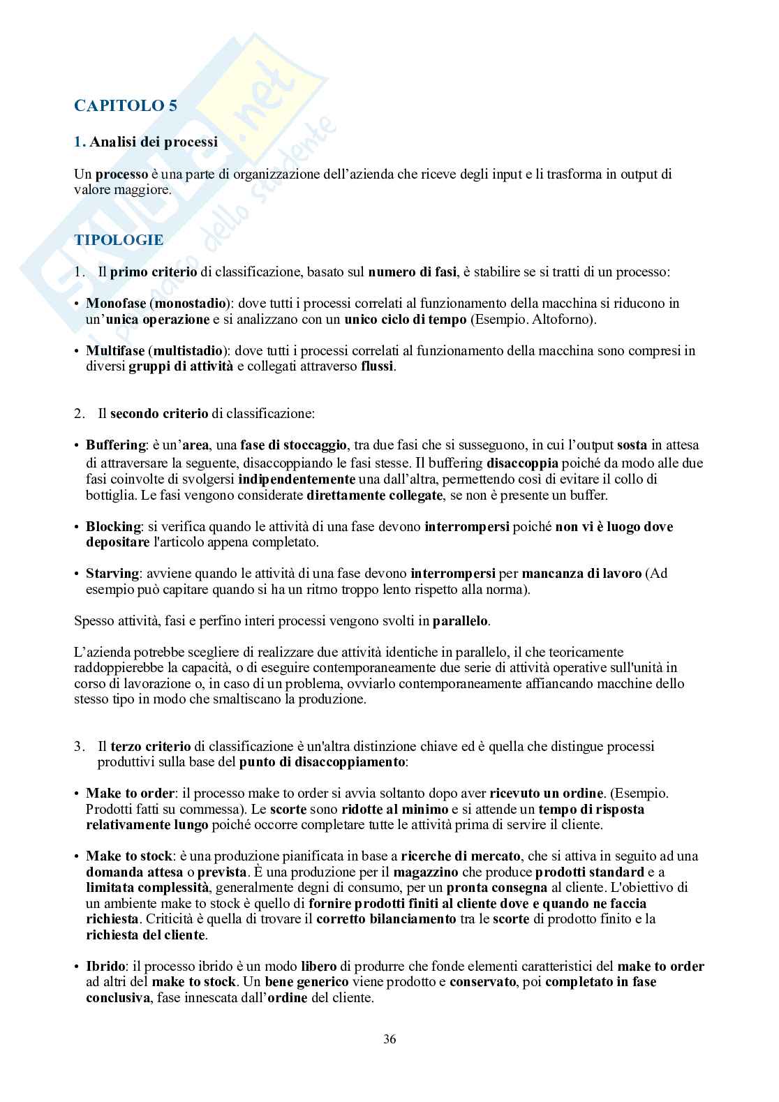 Operations Management – Teoria completa in 8 capitoli (stabilimento, layout, qualità) Pag. 36