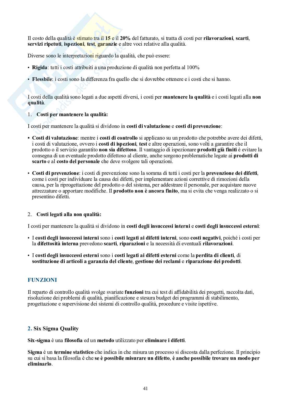 Operations Management – Teoria completa in 8 capitoli (stabilimento, layout, qualità) Pag. 41