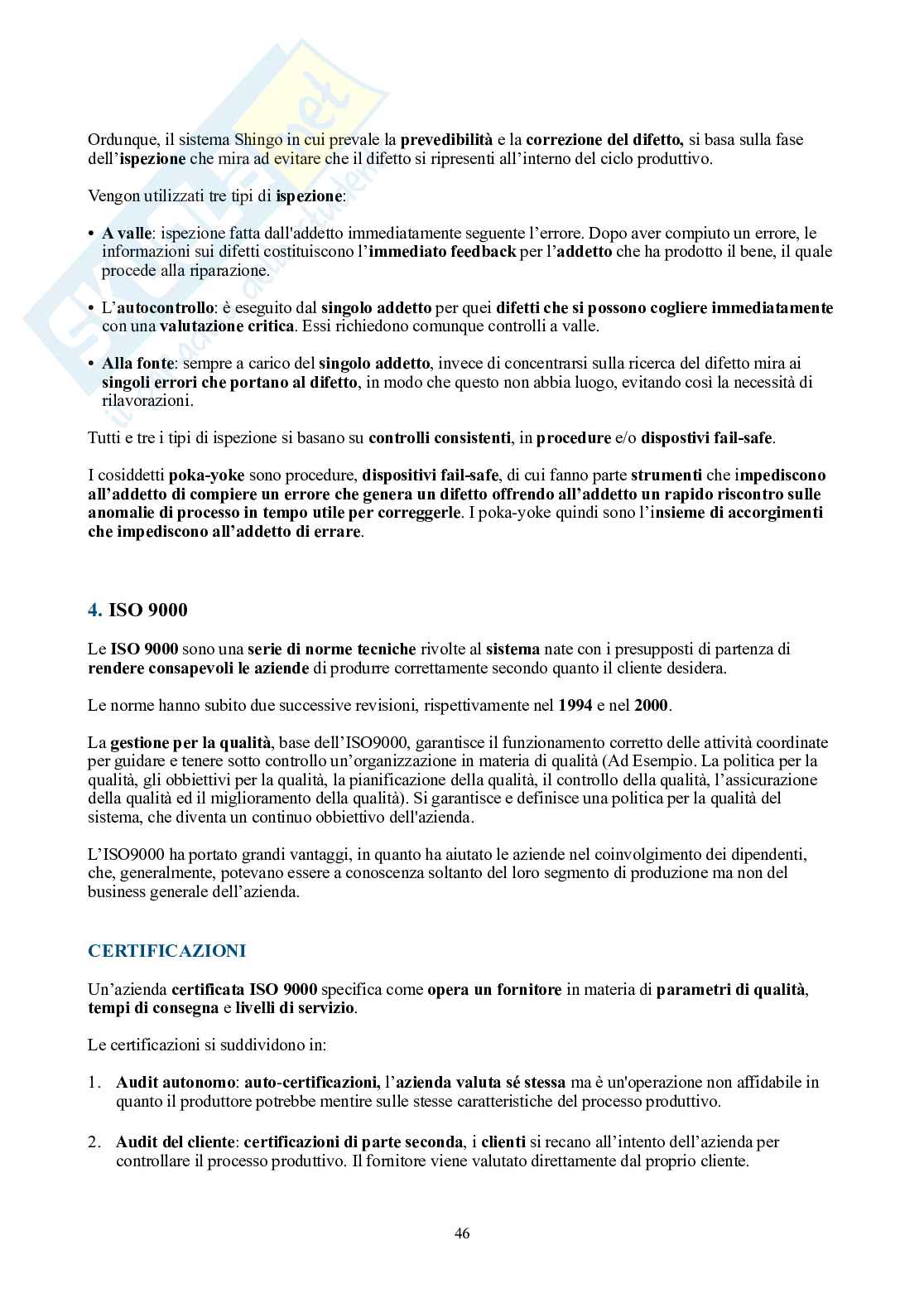 Operations Management – Teoria completa in 8 capitoli (stabilimento, layout, qualità) Pag. 46