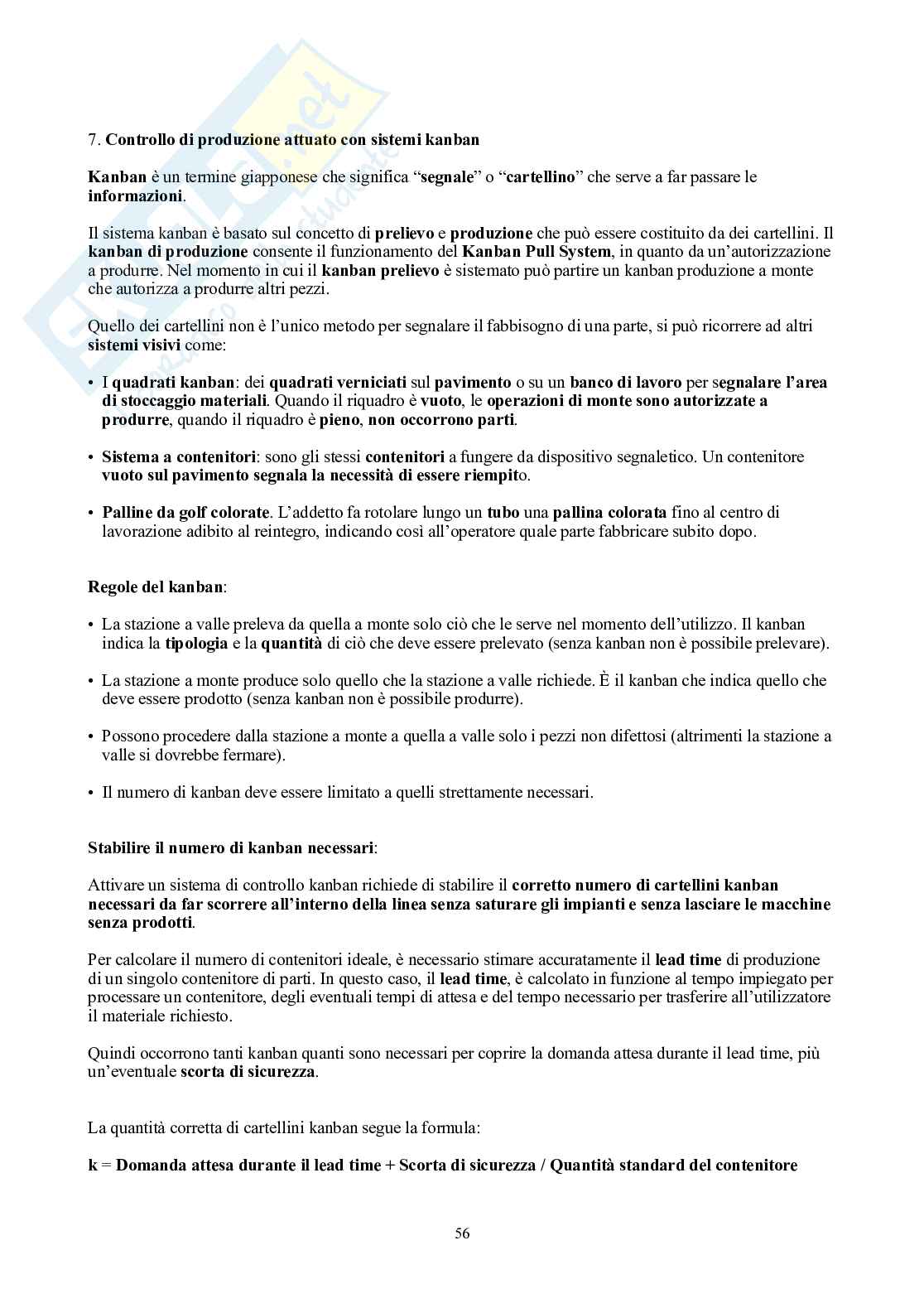 Operations Management – Teoria completa in 8 capitoli (stabilimento, layout, qualità) Pag. 56