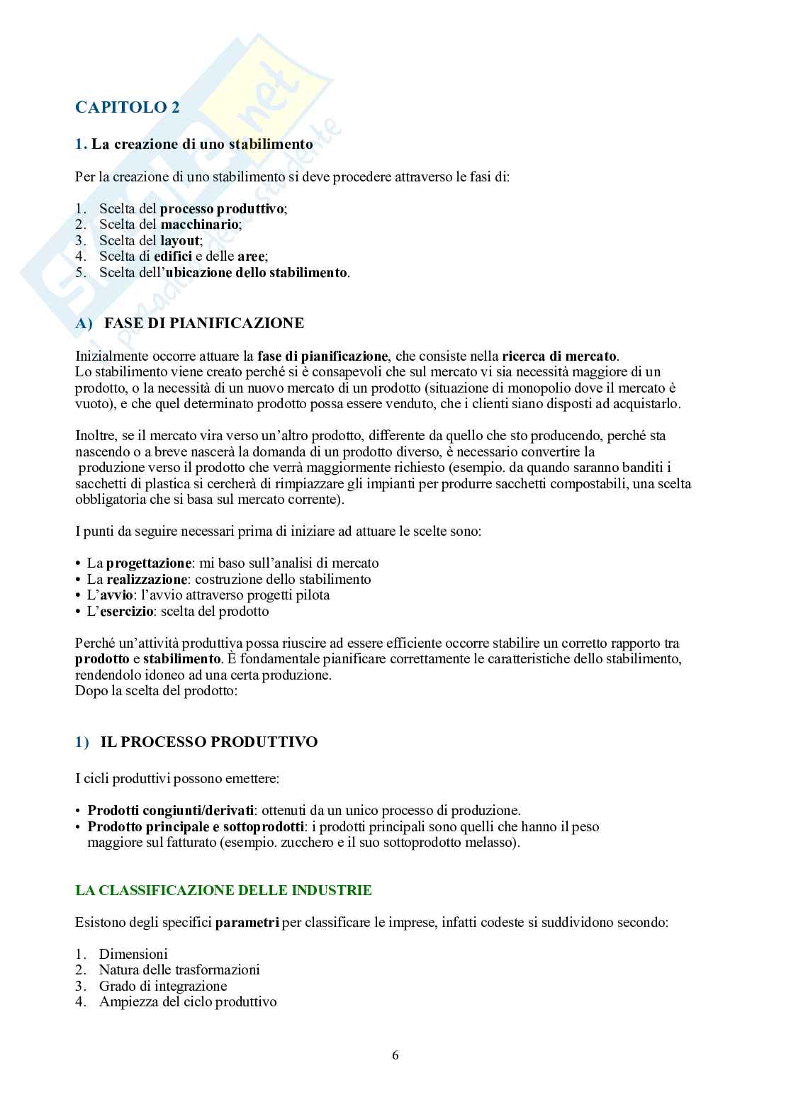 Operations Management – Teoria completa in 8 capitoli (stabilimento, layout, qualità) Pag. 6