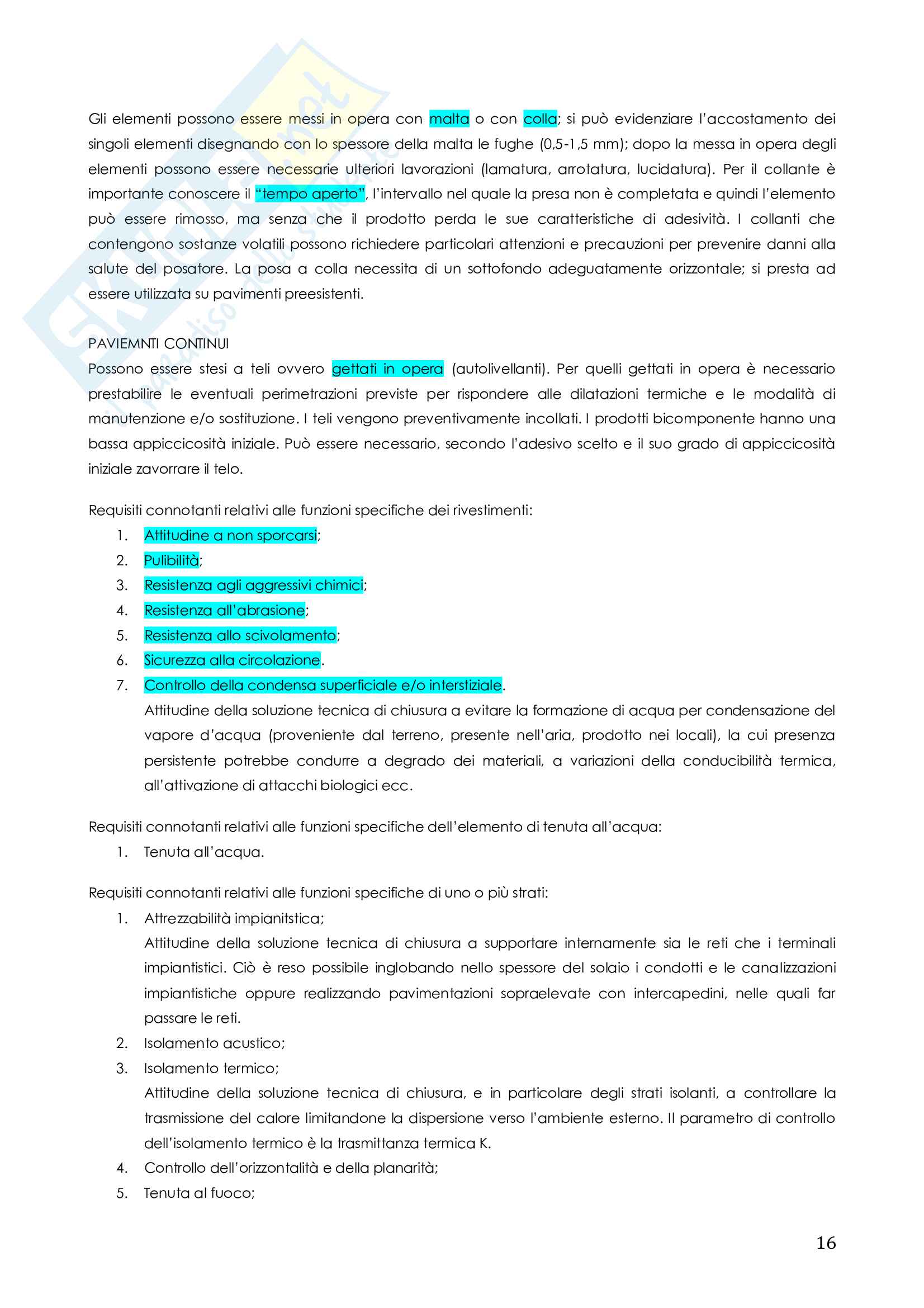 Appunti Tecnologia dell'architettura Pag. 16