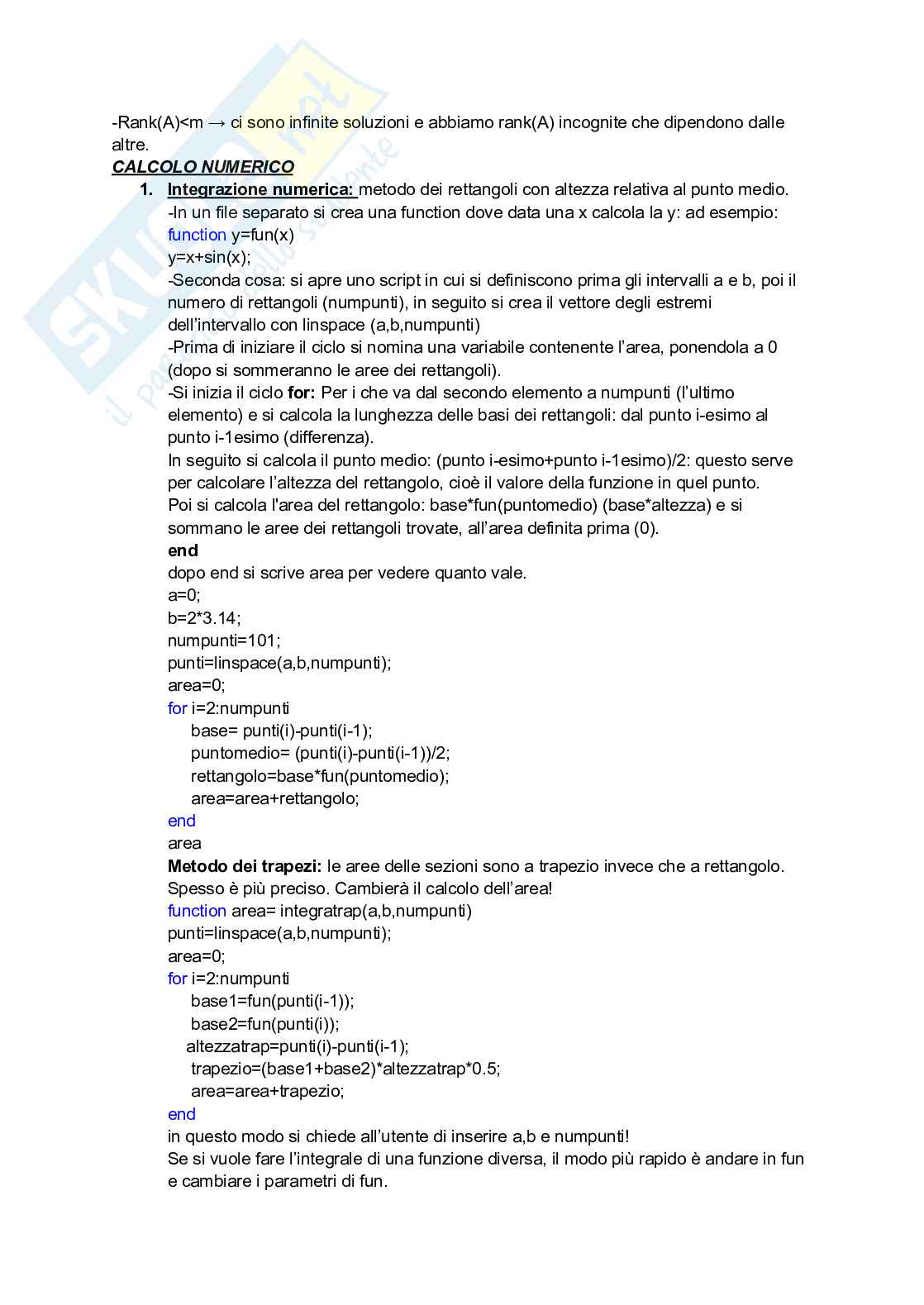 Appunti sui comandi Matlab Pag. 16