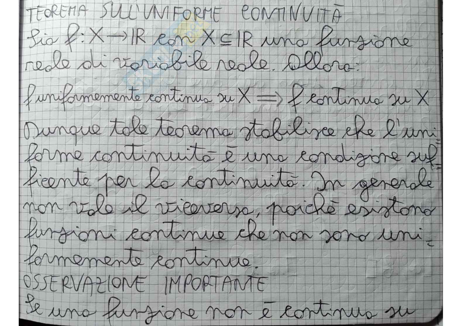 Teoremi sulle funzioni uniformemente continue e lipschitziane Pag. 1