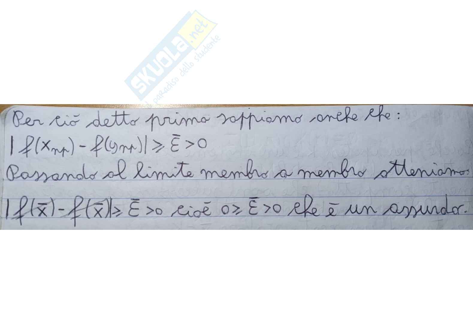 Teoremi sulle funzioni uniformemente continue e lipschitziane Pag. 6