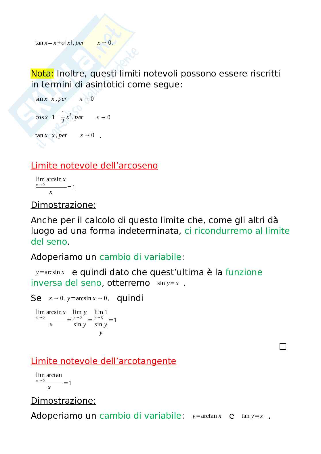 Limiti notevoli con dimostrazione, Analisi matematica Pag. 2