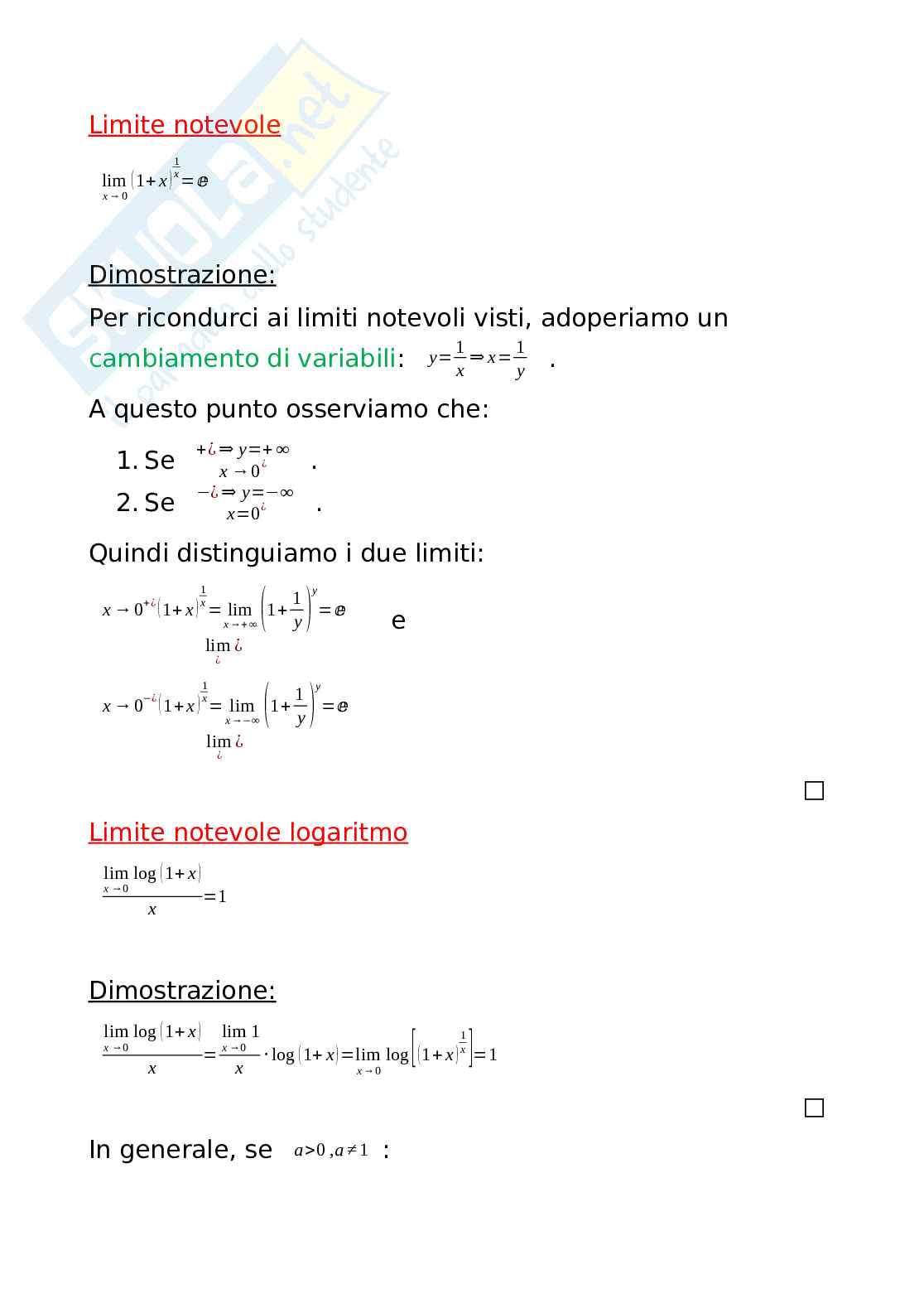 Limiti notevoli con dimostrazione, Analisi matematica Pag. 6