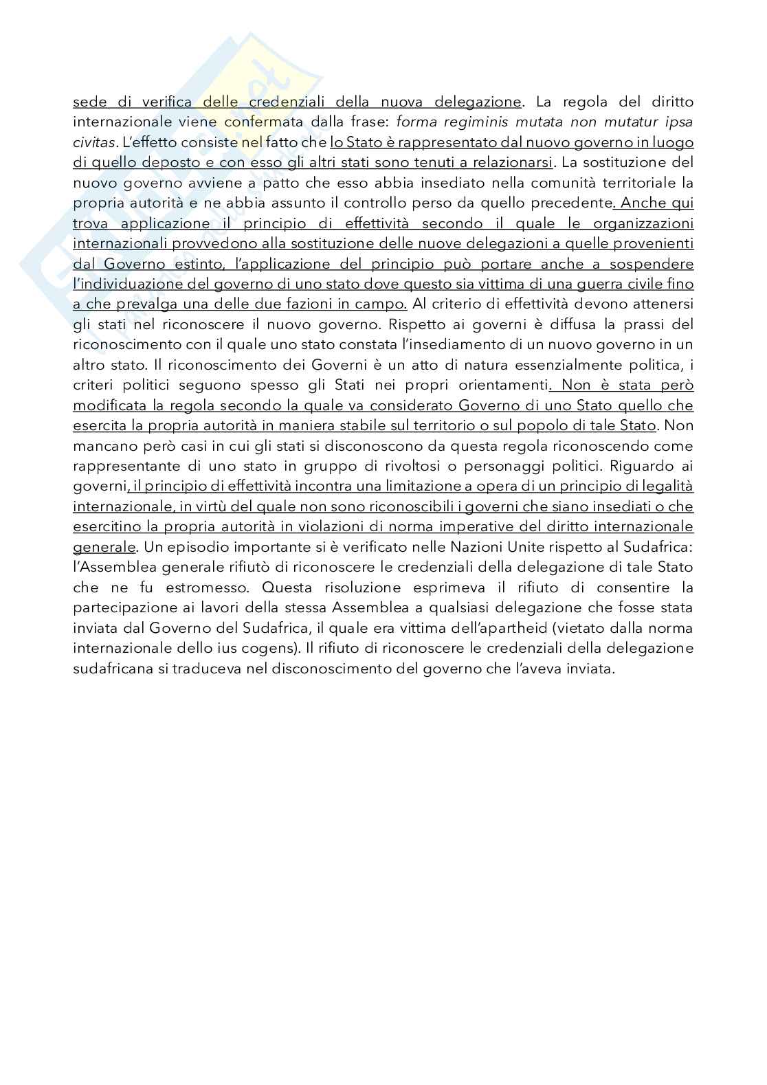 Riassunto esame Diritto internazionale, Prof. Ruotolo Gianpaolo, libro consigliato Lezioni di diritto internazionale , Villani  Pag. 16