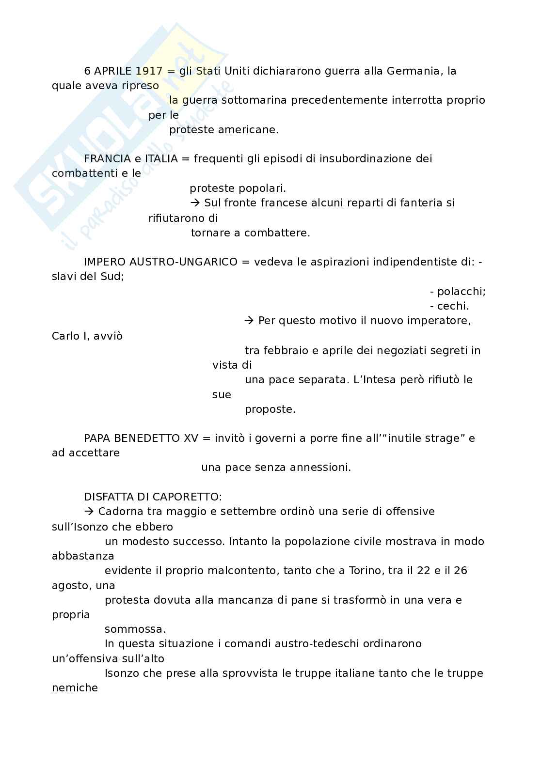 Prima Guerra Mondiale e Rivoluzione russa Pag. 11