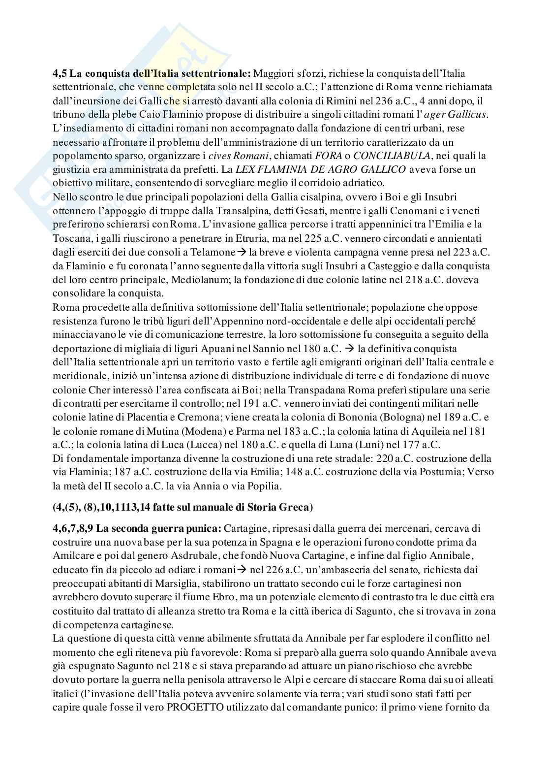 Riassunto esame Storia romana, Prof. Faoro Davide, libro consigliato Manuale di Storia romana , Geraci, Marcone Pag. 11
