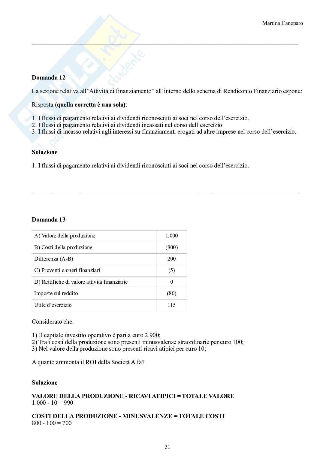 Ragioneria – Parte 3 – 8 appelli d'esame svolti + esercitazioni attivo e passivo Pag. 31